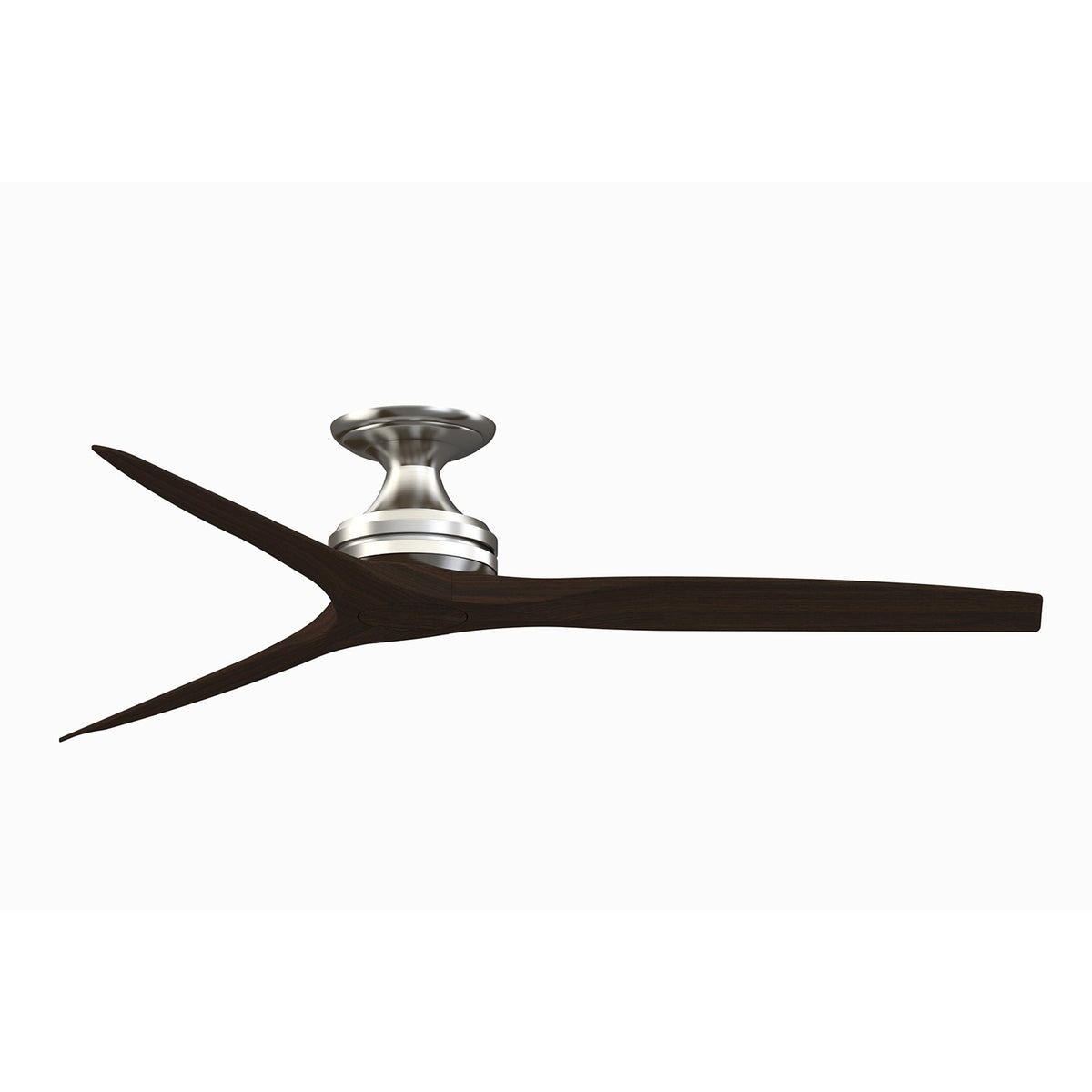 Fanimation Spitfire 60in Flush 3-Blade Ceiling Fan | Brushed Nickel and Dark Walnut | Low Ceiling & Sunroom | Model FP6721BBN-60DWA-F