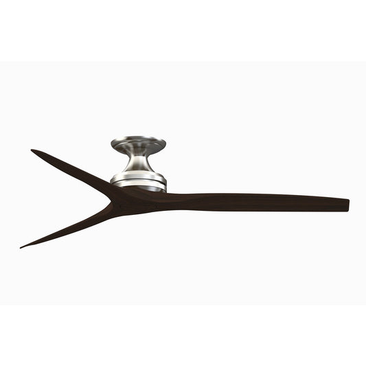 Fanimation Spitfire 60in Flush 3-Blade Ceiling Fan | Brushed Nickel and Dark Walnut | Low Ceiling & Sunroom | Model FP6721BBN-60DWA-F