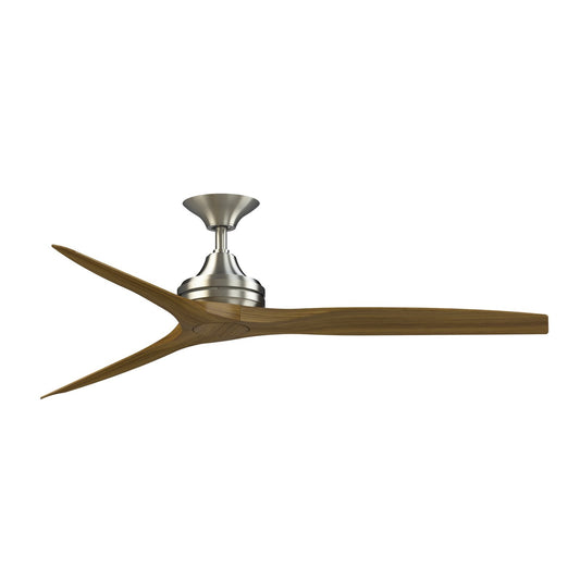 Fanimation Spitfire 60in 3-Blade Ceiling Fan | Brushed Nickel and Koa Wood | Covered Patio & Sunroom | 60 x 60 x 12 in | Model FP6721BBN-60K