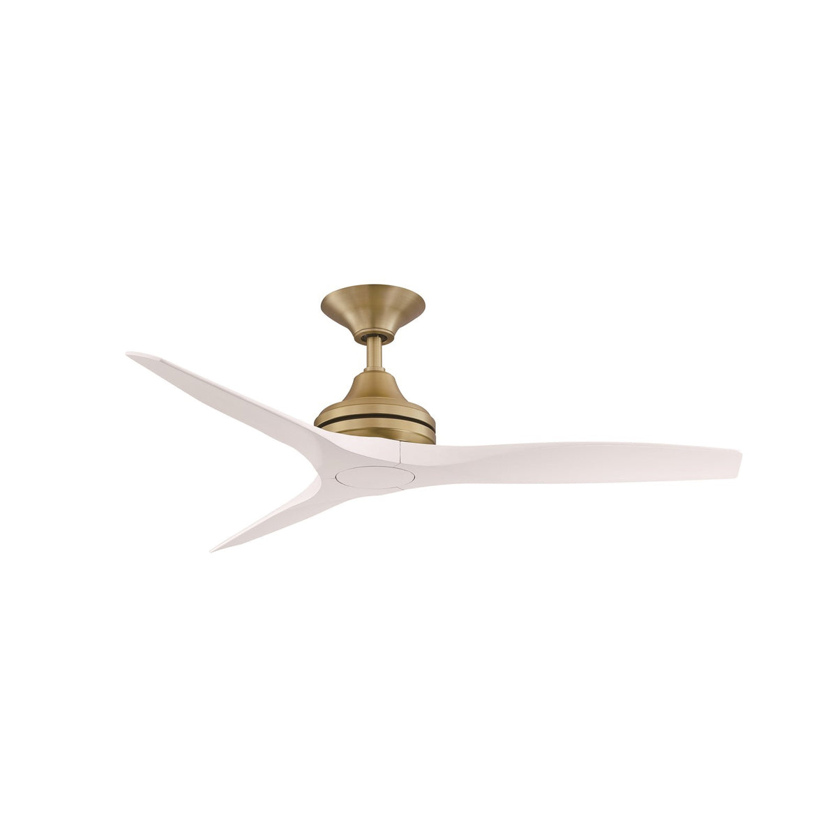 Fanimation Spitfire 48in 3-Blade Ceiling Fan | Brushed Satin Brass and Matte White Buttonwood | Covered Patio & Sunroom | Model FP6721BBS-48MW