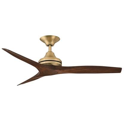 Fanimation Spitfire 48in 3-Blade Ceiling Fan | Brushed Satin Brass and Whiskey Wood | Covered Patio & Sunroom | 48 x 48 x 12 in | Model FP6721BBS-48WK