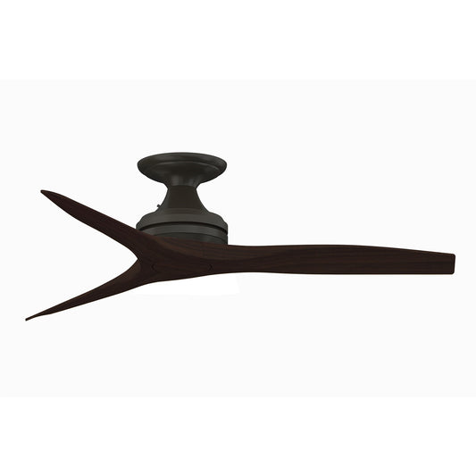 Fanimation Spitfire 48in Flush Mount Ceiling Fan | Dark Bronze and Dark Walnut | Low Ceiling & Covered Patio | Model FP6721BDZ-48DWA-F
