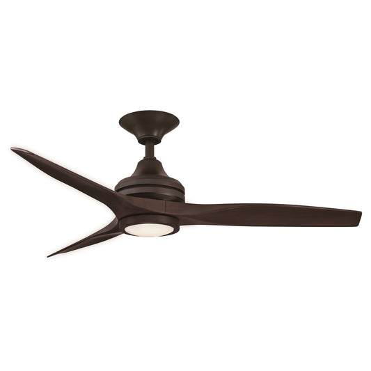 Fanimation Spitfire 48in 1-Light Ceiling Fan | Damp-Rated Dark Bronze and Dark Walnut with LED | Covered Patio & Sunroom | Model FP6721BDZ-48DWA-LK