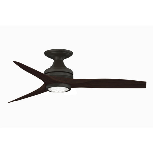Fanimation Spitfire 48in Flush Mount 1-Light Ceiling Fan | Dark Bronze and Dark Walnut with LED | Low Ceiling & Covered | Model FP6721BDZ-48DWA-LK-F