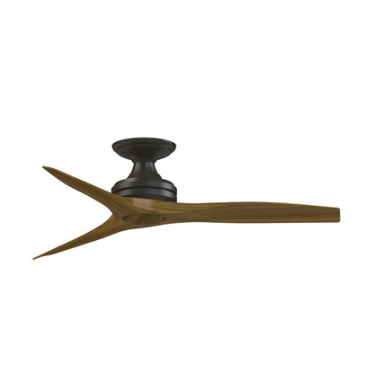 Fanimation Spitfire 48in Flush 3-Blade Ceiling Fan | Dark Bronze and Koa Wood | Low Ceilings & Covered Patio | Model FP6721BDZ-48K-F
