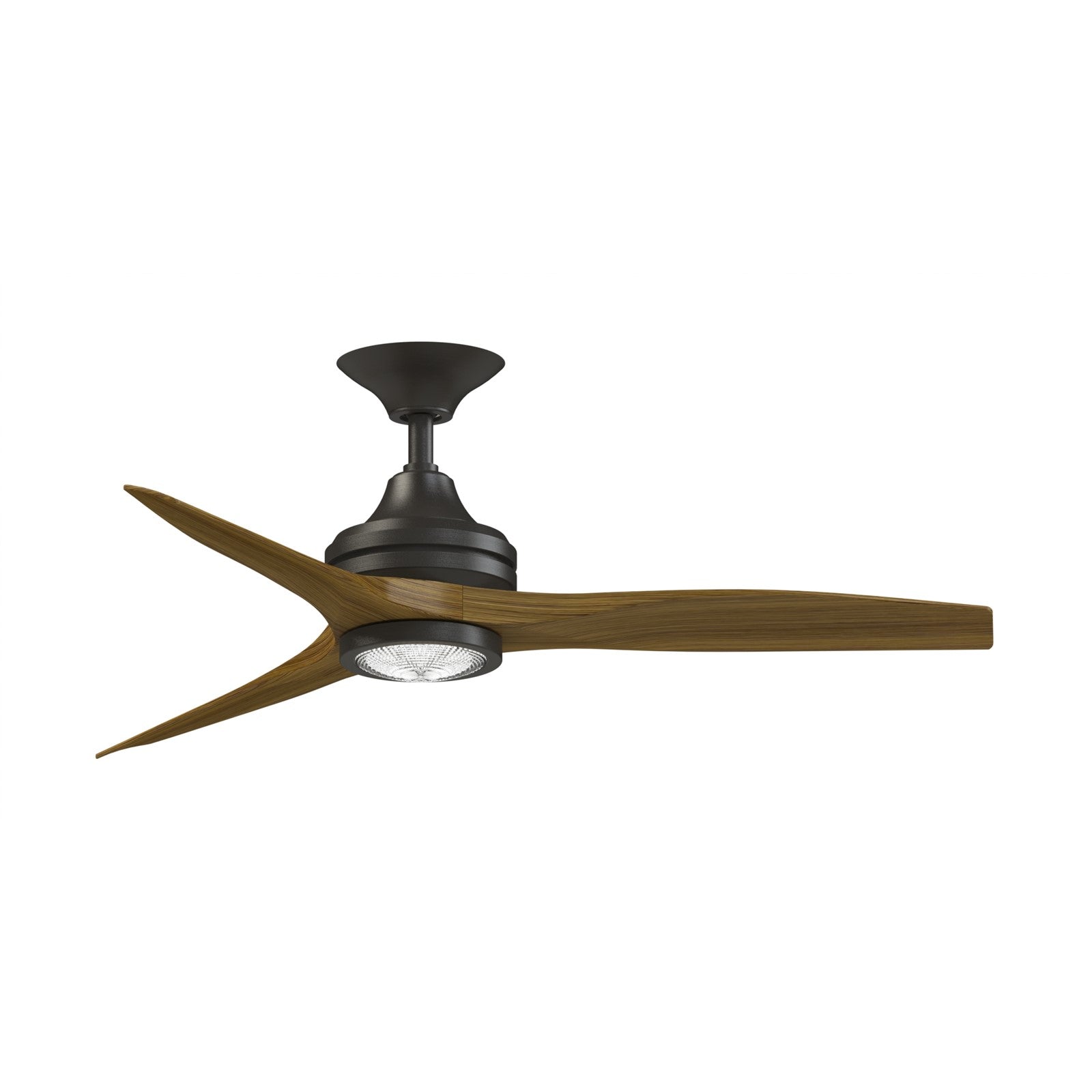 Fanimation Spitfire 48in 3-Blade LED Ceiling Fan | Dark Bronze and Koa Wood | Covered Patio & Sunroom | 48 x 48 x 13.71 in | Model FP6721BDZ-48K-LK