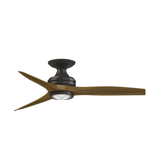 Fanimation Spitfire 48in Flush 3-Blade LED Ceiling Fan | Dark Bronze and Koa Wood | Low Ceilings & Covered Patio | Model FP6721BDZ-48K-LK-F