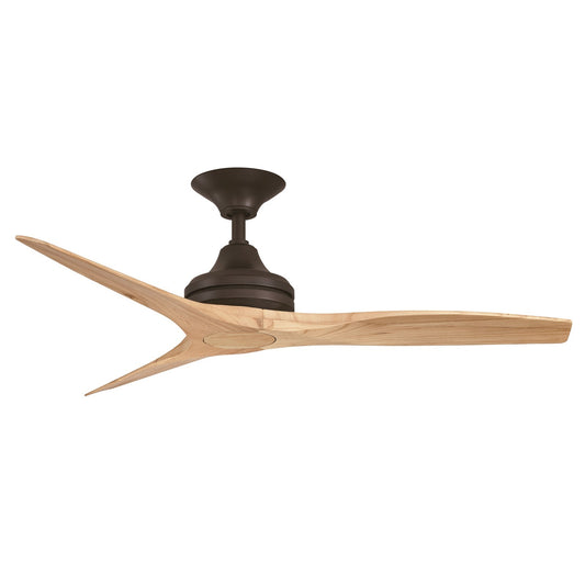 Fanimation Spitfire 48in 3-Blade Ceiling Fan | Dark Bronze and Natural Buttonwood | Covered Patio & Sunroom | 48 x 48 x 12 in | Model FP6721BDZ-48N