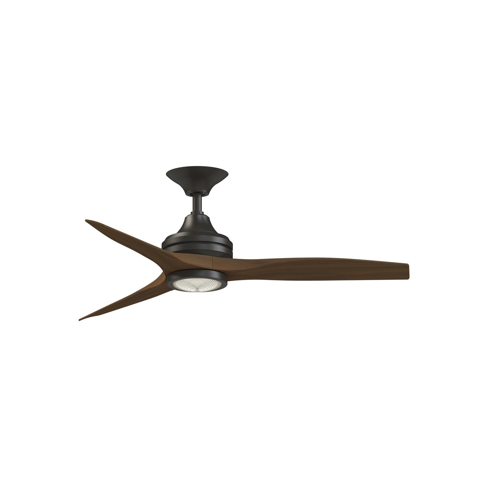 Fanimation Spitfire 48in 1-Light LED Ceiling Fan | Dark Bronze and Whiskey Wood Buttonwood | Covered Patios & Porches | Model FP6721BDZ-48WK-LK