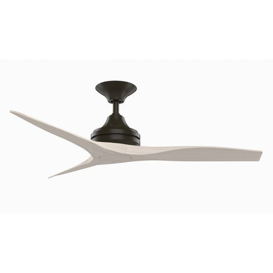 Fanimation Spitfire 48in 3-Blade Ceiling Fan | Damp Rated Dark Bronze and White Washed Buttonwood | Covered Patio & Sunroom | Model FP6721BDZ-48WW