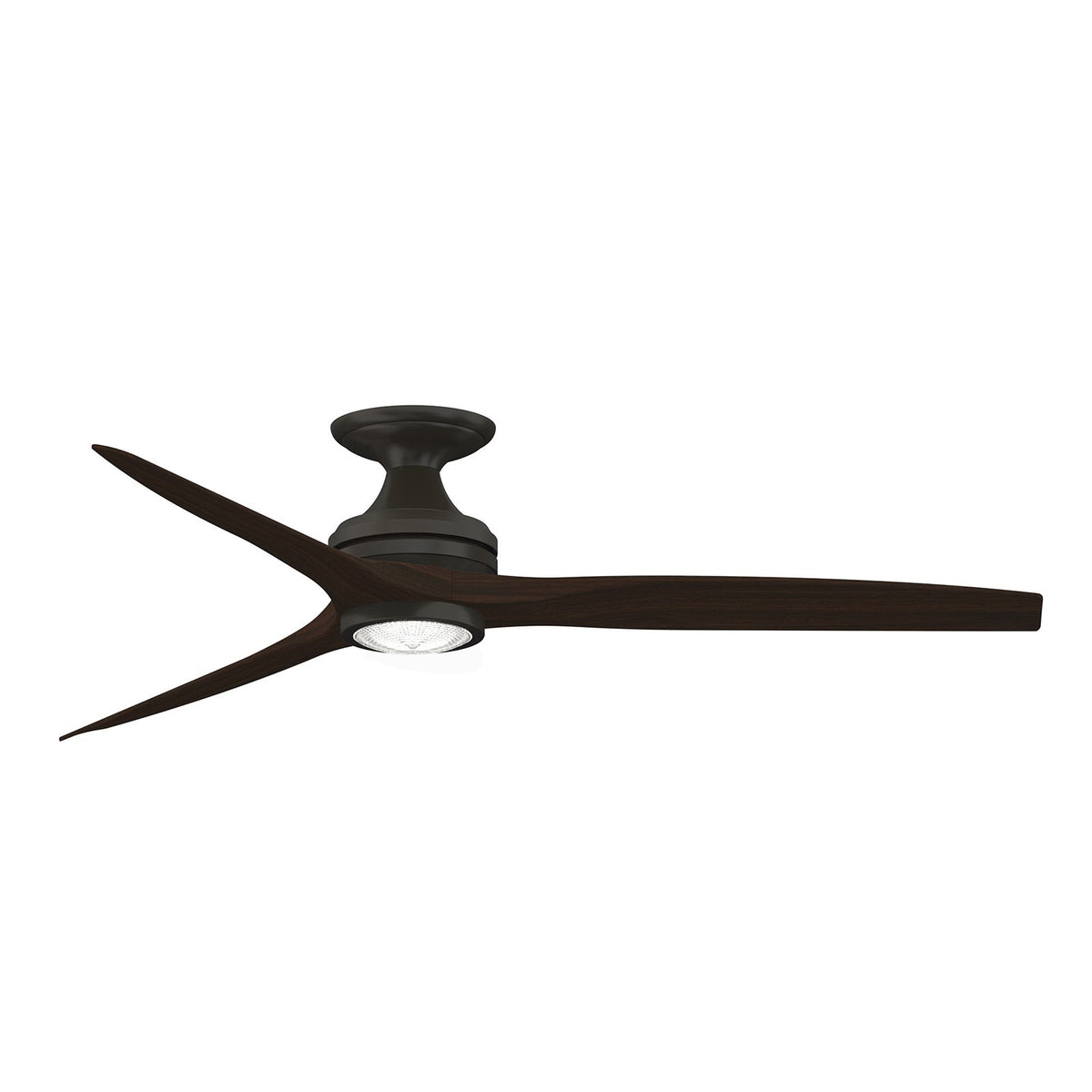 Fanimation Spitfire 60in Flush 1-Light Ceiling Fan | Dark Bronze and Dark Walnut | Low Ceilings & Sunroom | Model FP6721BDZ-60DWA-LK-F