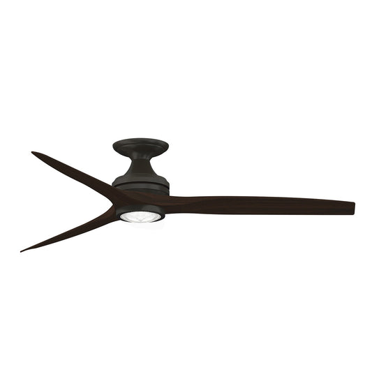 Fanimation Spitfire 60in Flush 1-Light Ceiling Fan | Dark Bronze and Dark Walnut | Low Ceilings & Sunroom | Model FP6721BDZ-60DWA-LK-F
