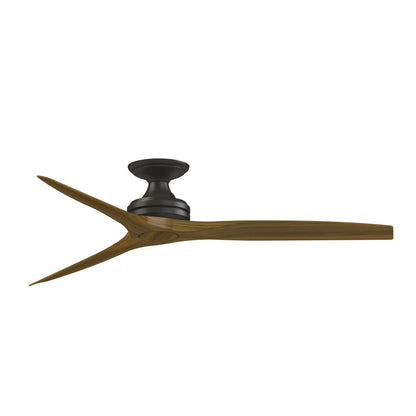 Fanimation Spitfire 60in Flush Ceiling Fan | Dark Bronze and Koa | Low Ceilings & Sunroom | 60 x 60 x 9.5 in | Model FP6721BDZ-60K-F