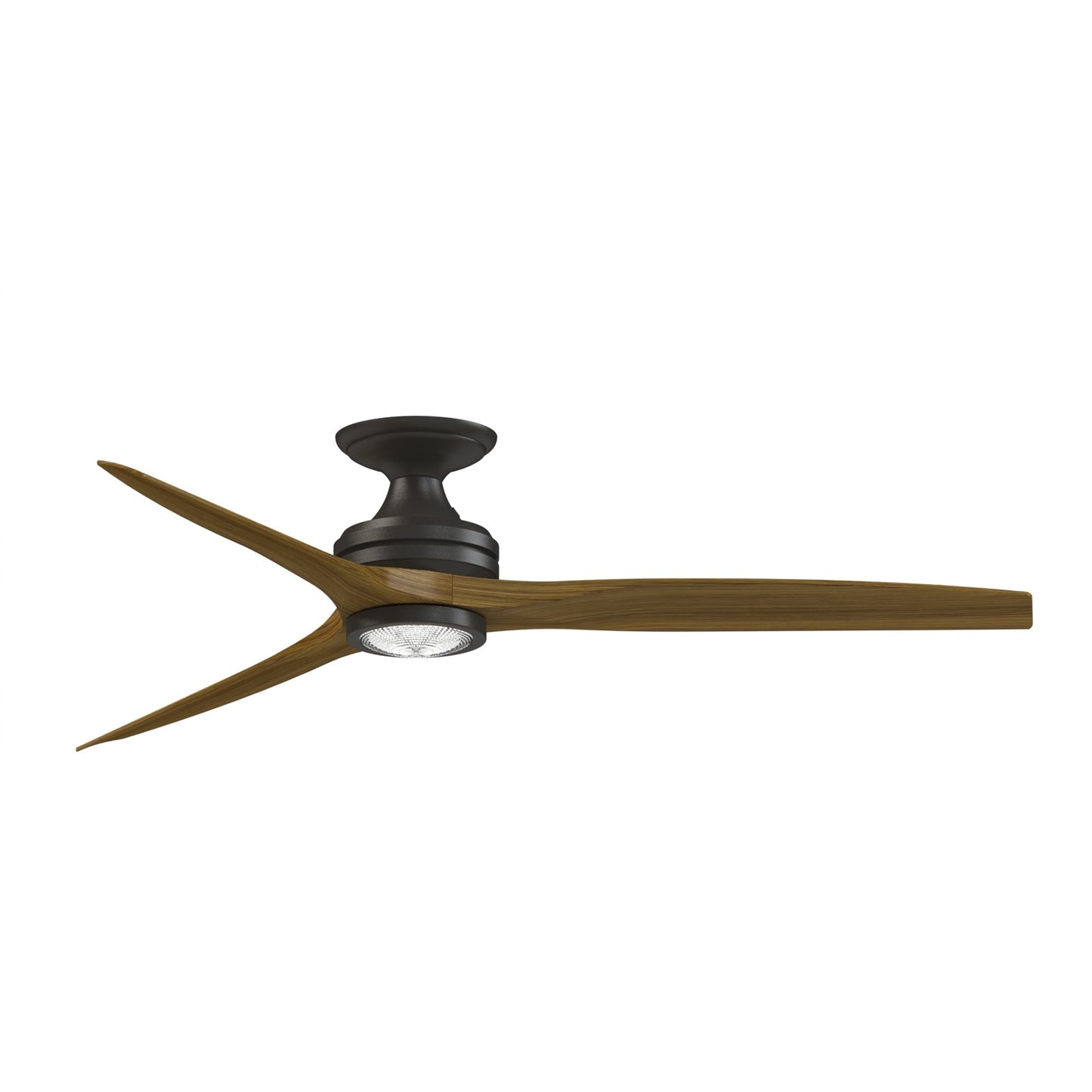 Fanimation Spitfire 60in Flush 3-Light Ceiling Fan | Dark Bronze and Koa Wood Blades | Low Ceiling & Sunroom | Model FP6721BDZ-60K-LK-F