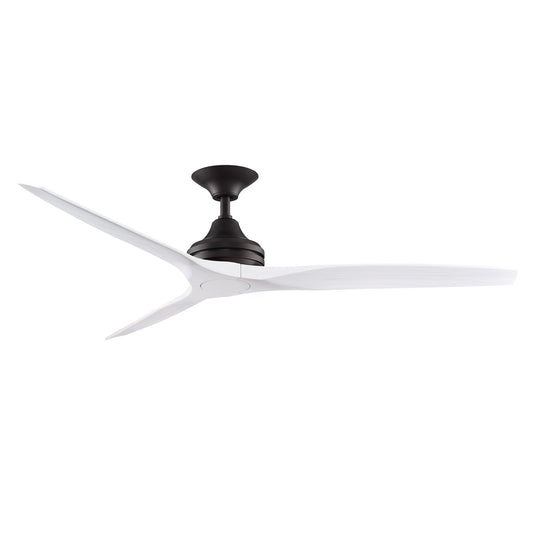 Fanimation Spitfire 60in 3-Blade Ceiling Fan | Dark Bronze and White Washed Buttonwood | Covered Patio & Sunroom | Model FP6721BDZ-60WW