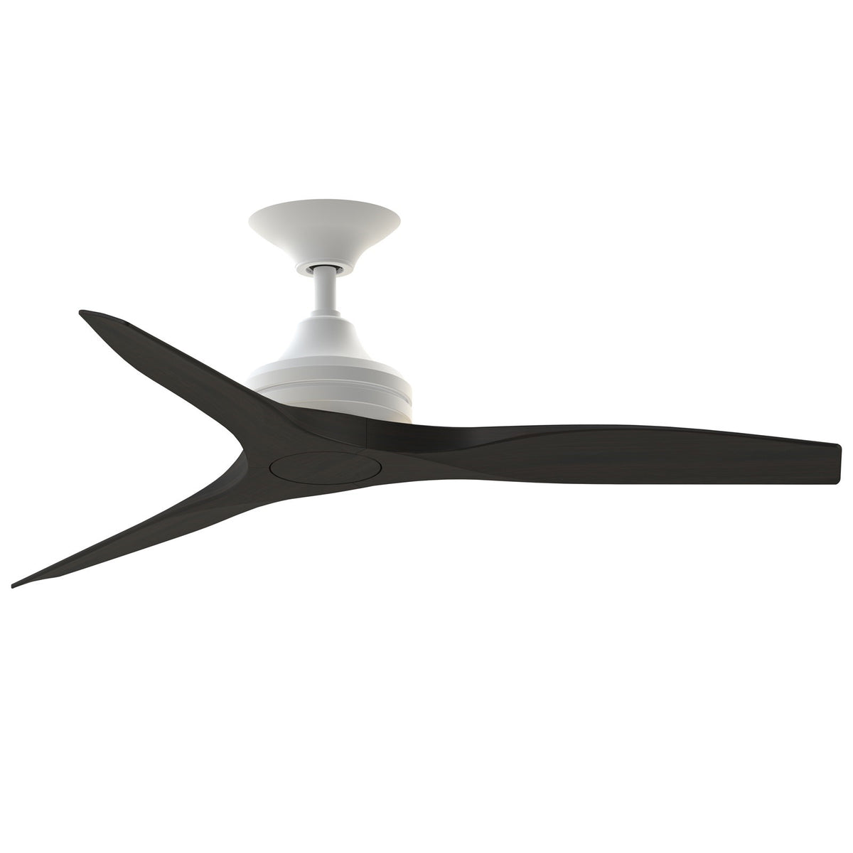 Fanimation Spitfire 48in 3-Blade Ceiling Fan | Matte White and Dark Walnut Buttonwood | Covered Patio & Sunroom | Model FP6721BMW-48DWA