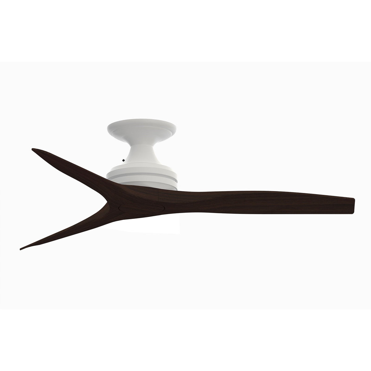 Fanimation Spitfire 48in Flush 3-Blade Ceiling Fan | Matte White and Dark Walnut Buttonwood | Covered Patio & Low Ceiling | Model FP6721BMW-48DWA-F