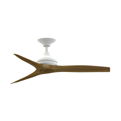 Fanimation Spitfire 48in 3-Blade Ceiling Fan | Matte White and Koa Wood | Covered Patio & Porch | 48 x 48 x 12 in | Model FP6721BMW-48K