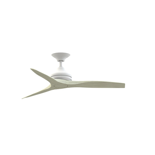 Fanimation Spitfire 48in 3-Blade Ceiling Fan | Matte White and Light Oak Buttonwood | Covered Patio & Sunroom | 48 x 48 x 12 in | Model FP6721BMW-48LO