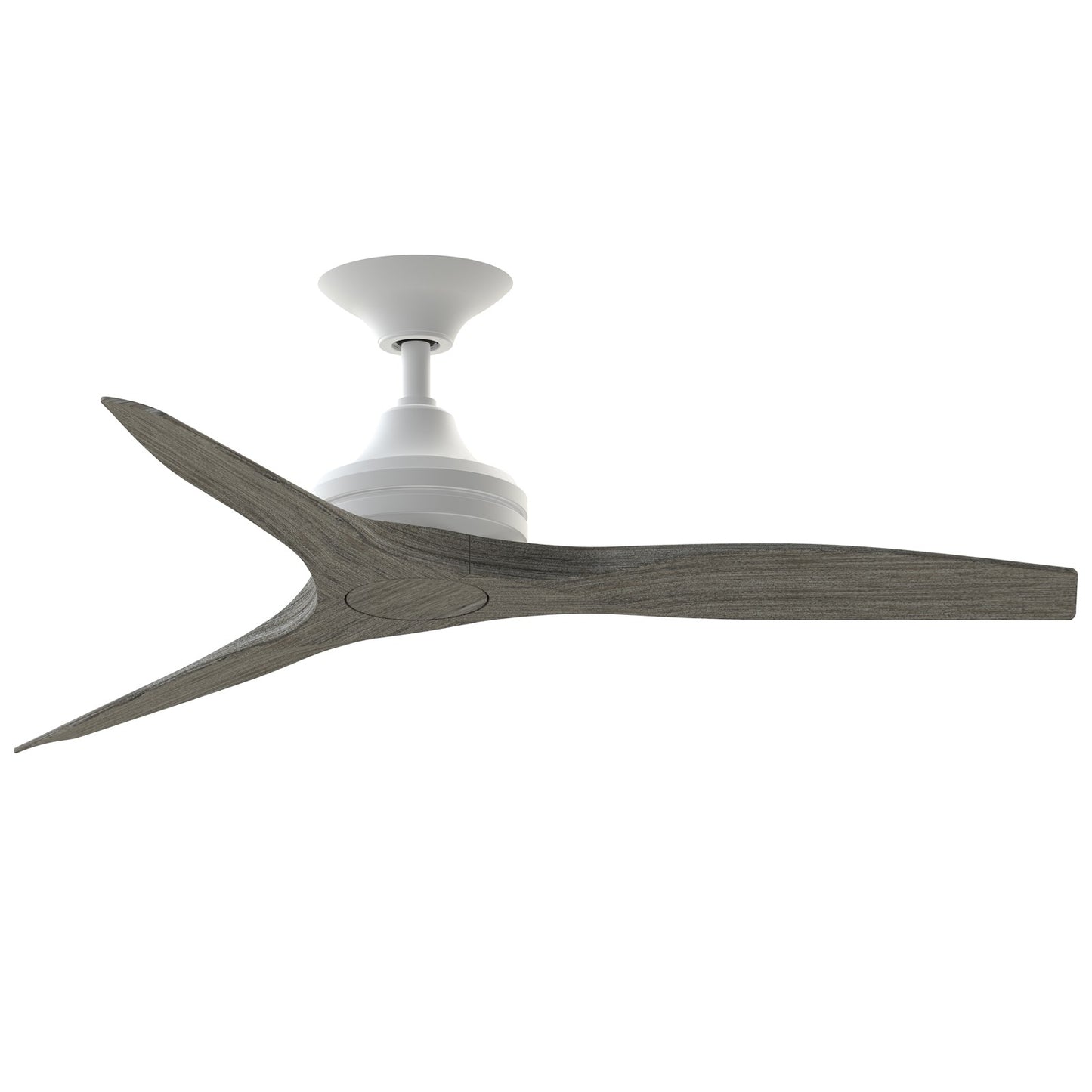 Fanimation Spitfire 48in Ceiling Fan | Matte White and Weathered Wood Buttonwood | Covered Porch & Patio | 48 x 48 x 12 in | Model FP6721BMW-48WE