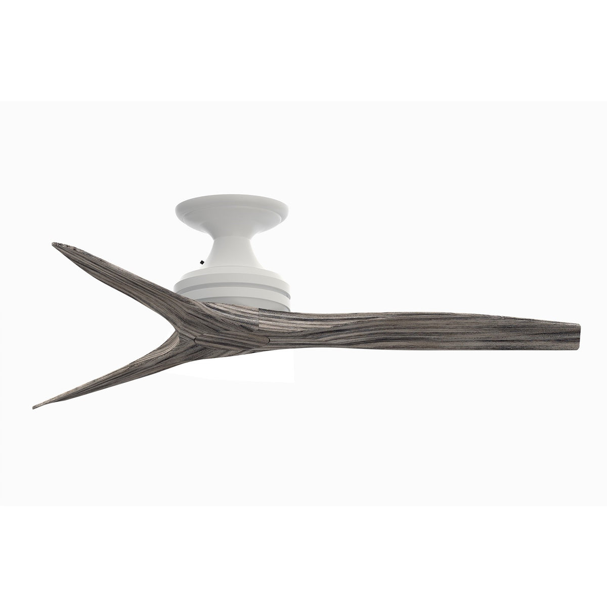 Fanimation Spitfire 48in Flush Ceiling Fan | Matte White and Weathered Wood Buttonwood | Covered Porch & Sunroom | Model FP6721BMW-48WE-F