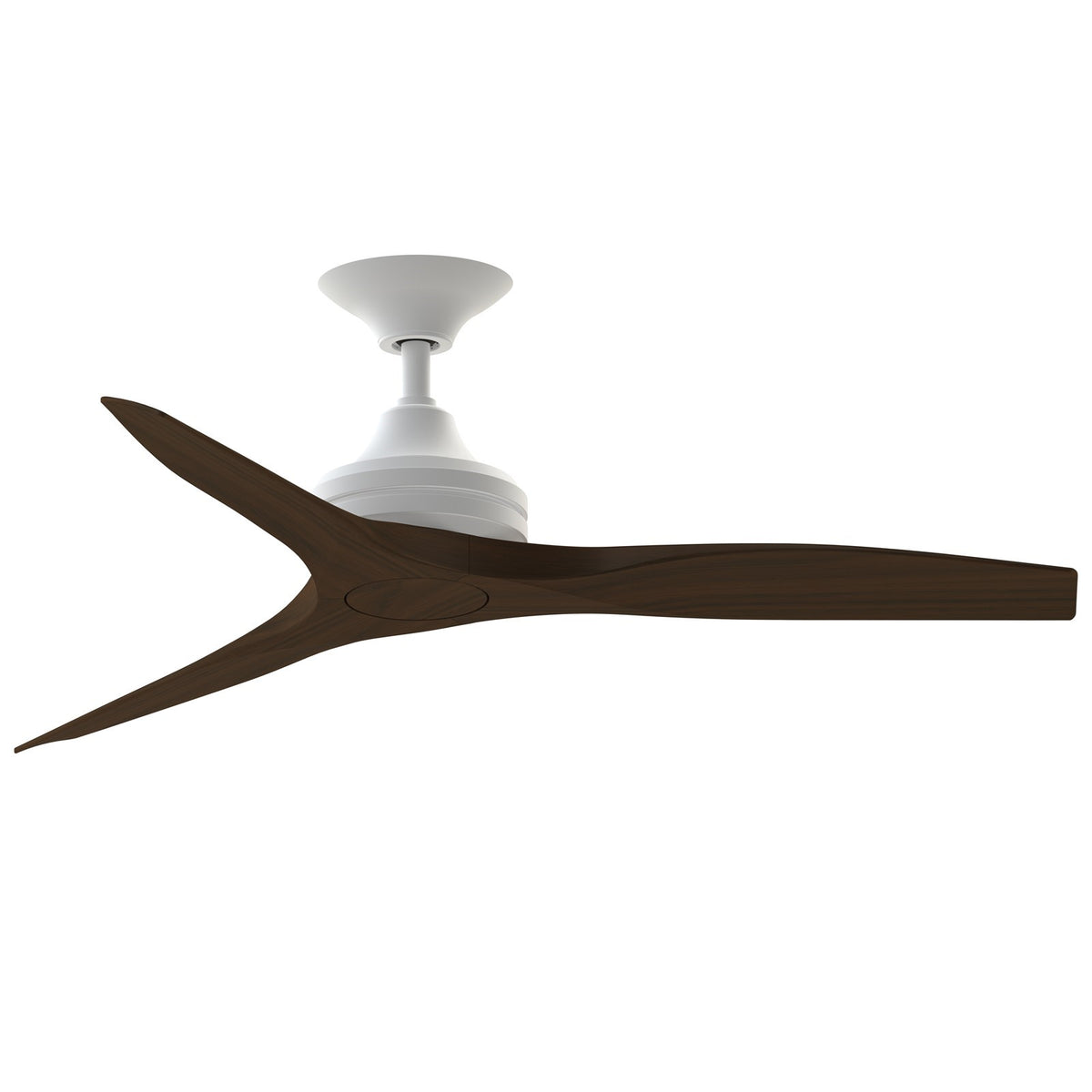 Fanimation Spitfire 48in Ceiling Fan | Matte White and Whiskey Wood | Covered Patio & Sunroom | 48 x 48 x 12 in | Model FP6721BMW-48WK