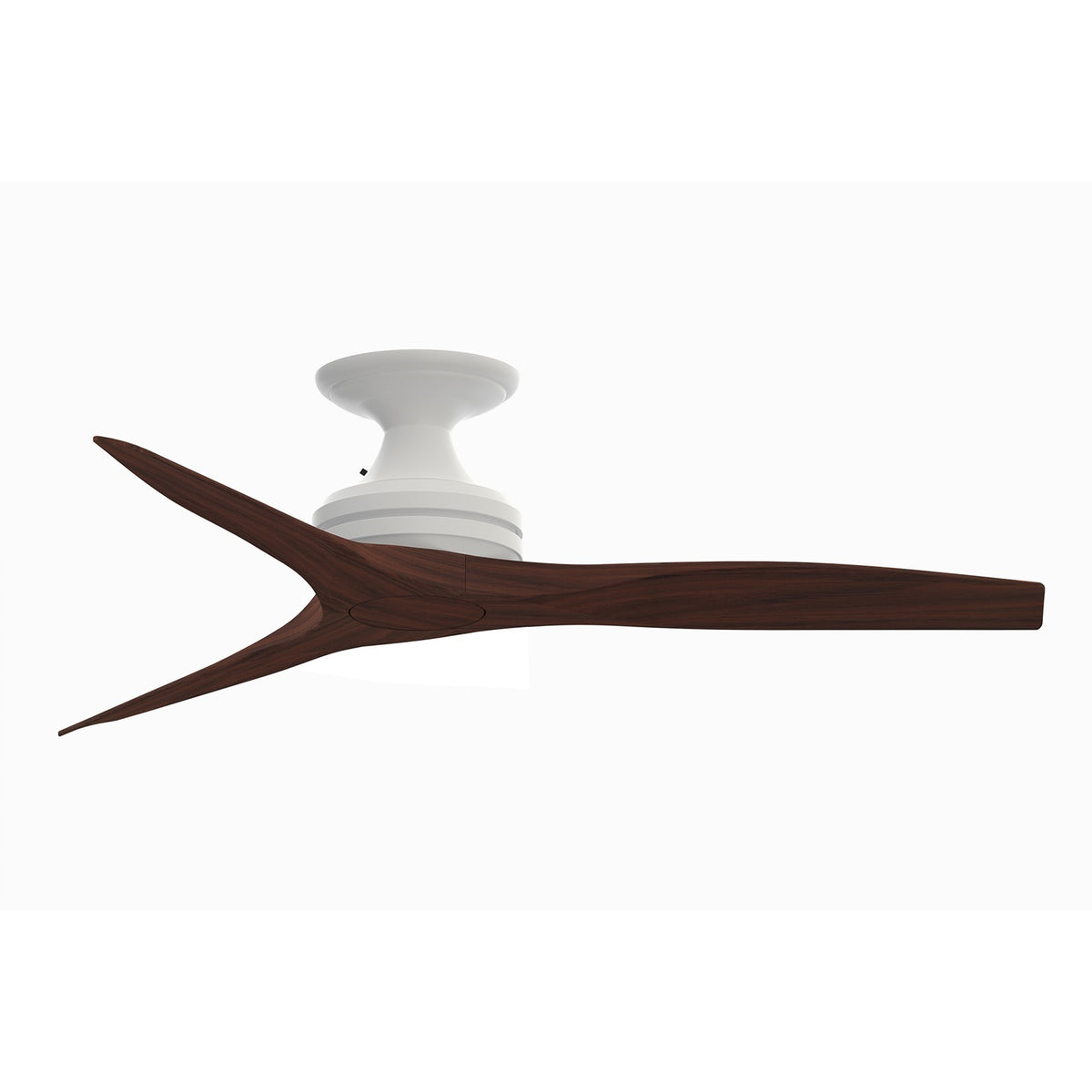 Fanimation Spitfire 48in Flush Ceiling Fan | Matte White and Whiskey Wood | Covered Patio & Sunroom | 48 x 48 x 9.5 in | Model FP6721BMW-48WK-F