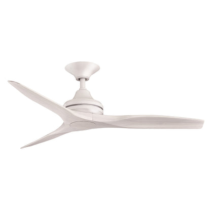 Fanimation Spitfire 48in Ceiling Fan (No Light) | Matte White and Washed White Buttonwood Blades | Covered Patio & Porch | Model FP6721BMW-48WW