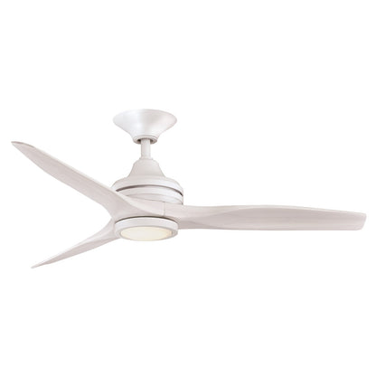 Fanimation Spitfire 48in 1-Light LED Ceiling Fan | Matte White and Washed White Buttonwood | Covered Patio & Porch | Model FP6721BMW-48WW-LK