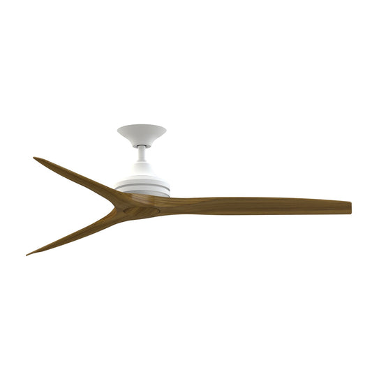 Fanimation Spitfire 60in Ceiling Fan | Matte White and Koa Wood | Covered Patio & Sunroom | 60 x 60 x 12 in | Model FP6721BMW-60K