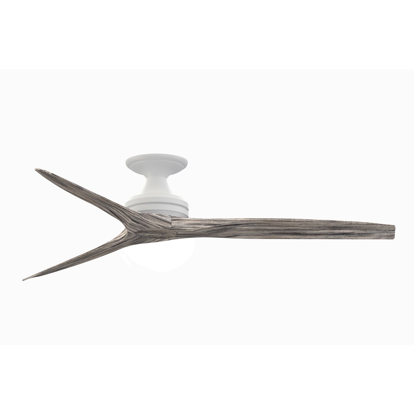 Fanimation Spitfire 60in Flush 3-Blade Ceiling Fan | Matte White and Weathered Wood | Low Ceiling & Sunroom | Model FP6721BMW-60WE-F