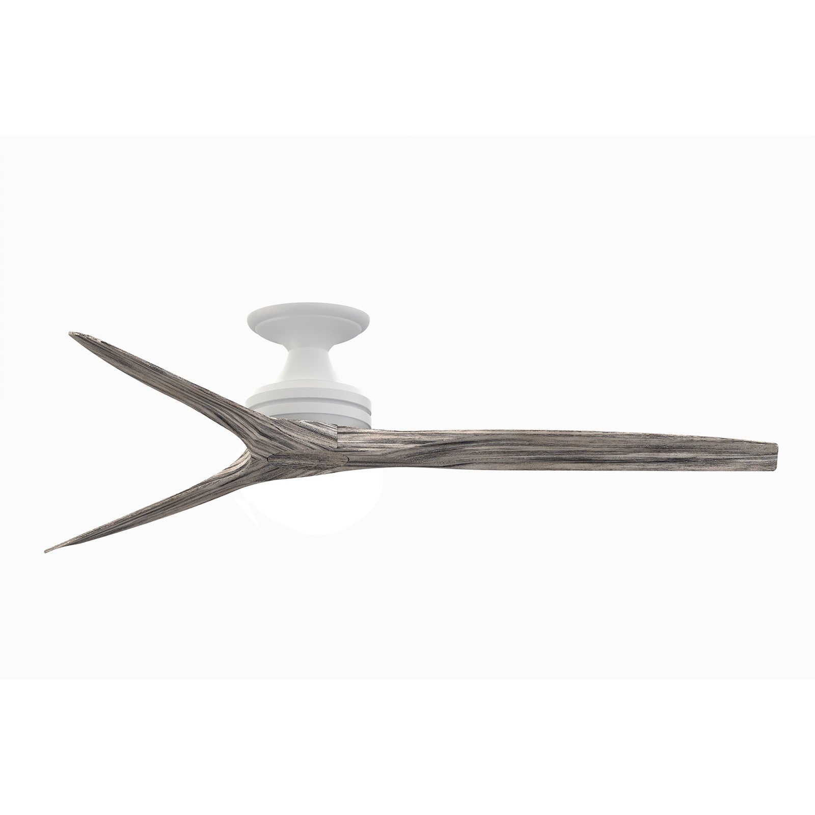 Fanimation Spitfire 60in Flush 3-Blade Ceiling Fan | Matte White and Weathered Wood | Low Ceiling & Sunroom | Model FP6721BMW-60WE-F