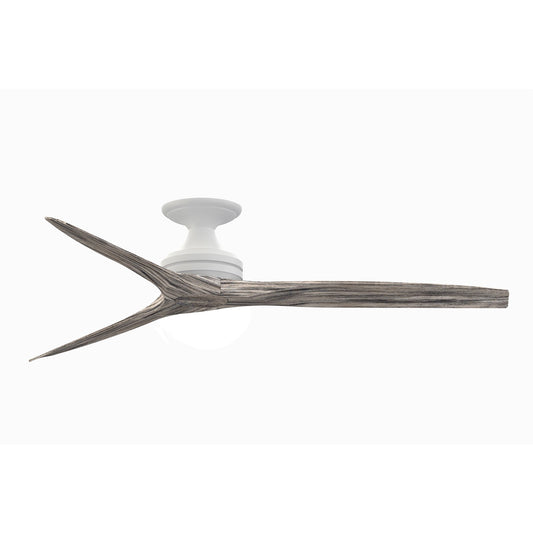Fanimation Spitfire 60in Flush 3-Blade Ceiling Fan | Matte White and Weathered Wood | Low Ceiling & Sunroom | Model FP6721BMW-60WE-F