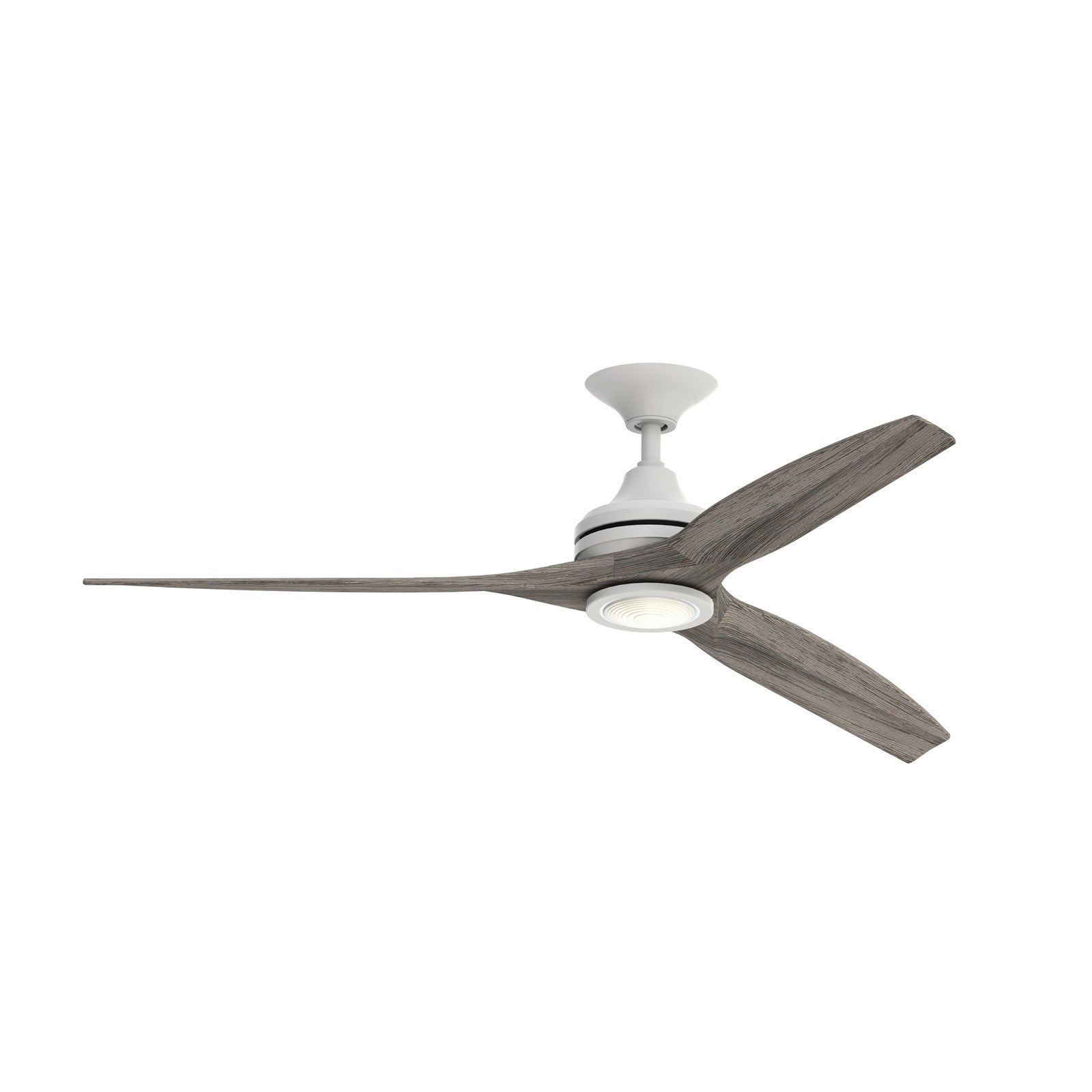 Fanimation Spitfire 60in 3-Blade Ceiling Fan with LED Light | Matte White and Weathered Wood | Covered Patio & Sunroom | Model FP6721BMW-60WE-LK