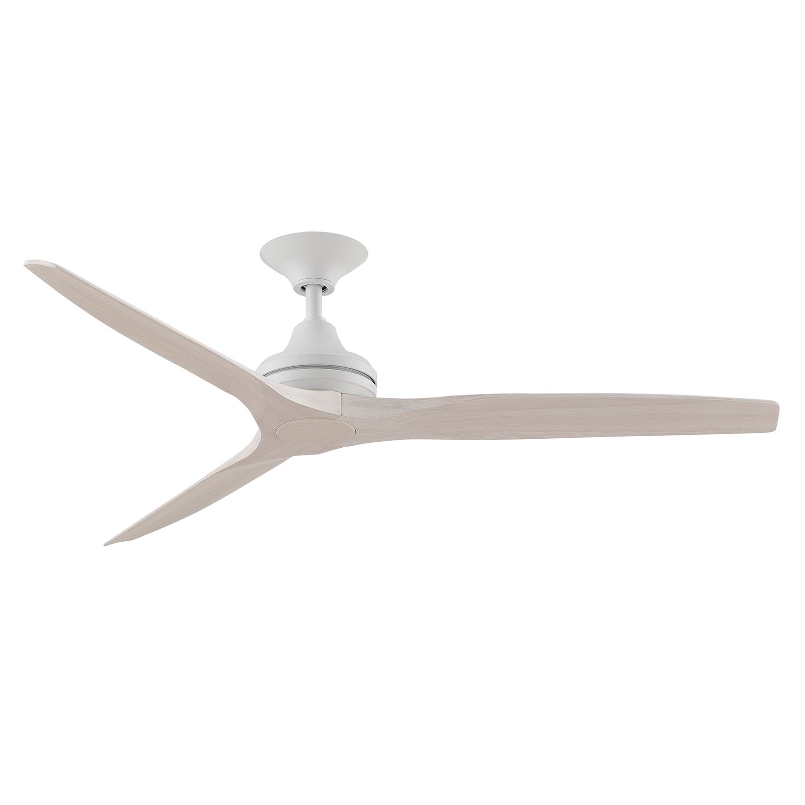 Fanimation Spitfire 60in 3-Blade Ceiling Fan | Matte White and White Washed Buttonwood | Covered Patio & Porch | Model FP6721BMW-60WW