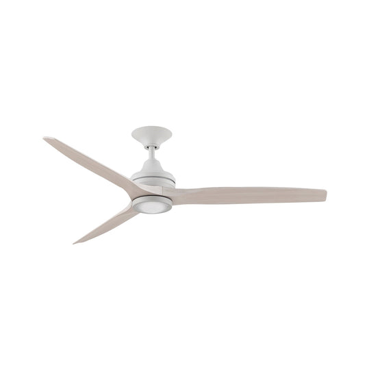 Fanimation Spitfire 60in 3-Blade Ceiling Fan with Light | Matte White and White Washed Buttonwood | Covered Patio & Porch | Model FP6721BMW-60WW-LK