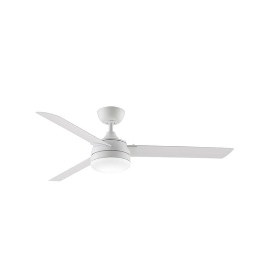 Fanimation Xeno 56in 3-Light Ceiling Fan | Modern Matte White and Opal Frosted Glass | Covered Patio & Lanai | 56 x 56 x 15 in | Model FP6729MWW