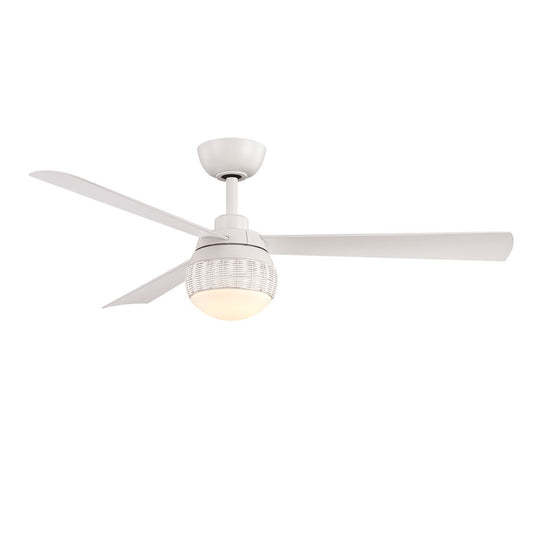 Fanimation Paget 52in 3-Light Ceiling Fan | Matte White and Opal Frosted Glass | Living Room & Bedroom | 52 x 52 x 16 in | Model FP6837MW