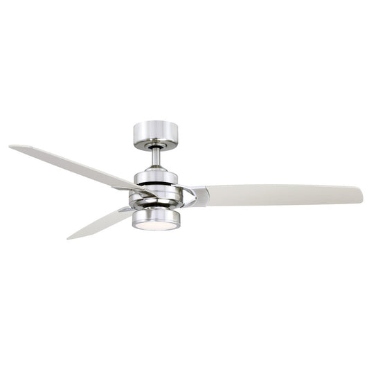 Fanimation Amped 52in 3-Blade Ceiling Fan | Brushed Nickel and Opal Glass LED Light | Living Room & Bedroom | 52 x 52 x 13 in | Model FP7634BN