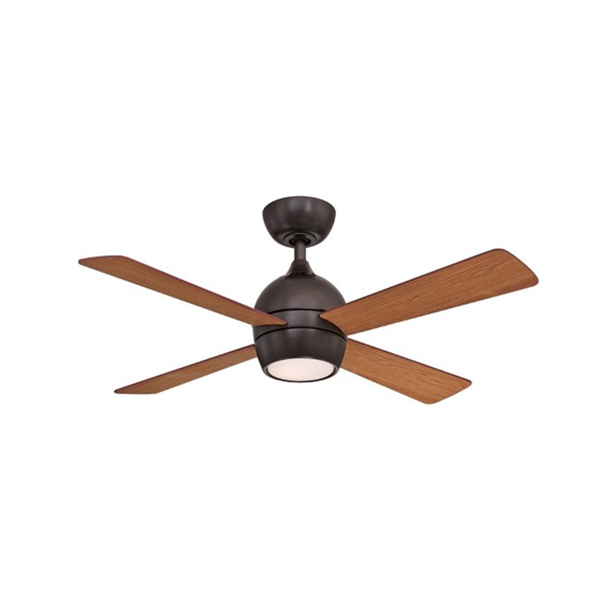 Fanimation Kwad 44in 4-Light Ceiling Fan | Dark Bronze and Cherry/Walnut Wood Blades | Bedroom & Living Room | 44 x 44 x 15 in | Model FP7644DZ