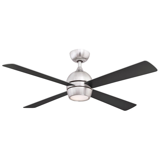 Fanimation Kwad 52in 4-Light Ceiling Fan | Brushed Nickel and Opal Frosted Glass | Bedroom & Living Room | 52 x 52 x 15 in | Model FP7652BN