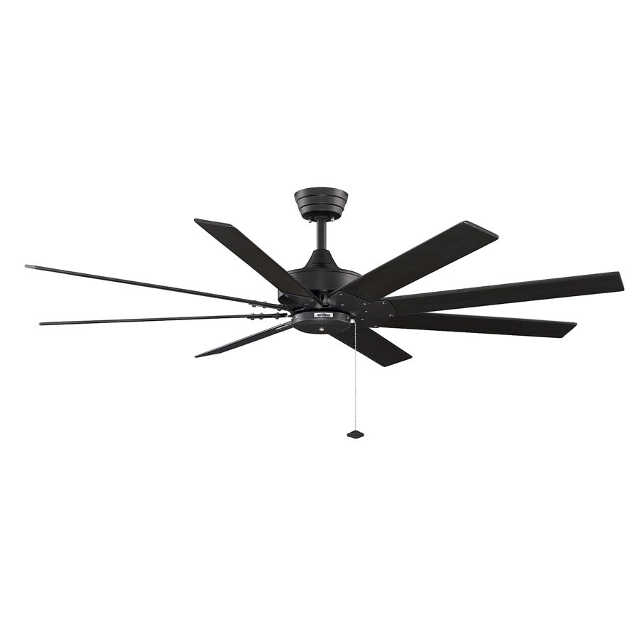 Fanimation Levon 63in 8-Blade Ceiling Fan | Black Finish and Blades | Great Room & Bedroom | 63 x 63 x 15 in | Model FP7910BL