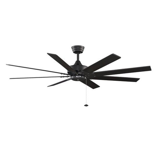Fanimation Levon 63in 8-Blade Ceiling Fan | Black Finish and Blades | Great Room & Bedroom | 63 x 63 x 15 in | Model FP7910BL