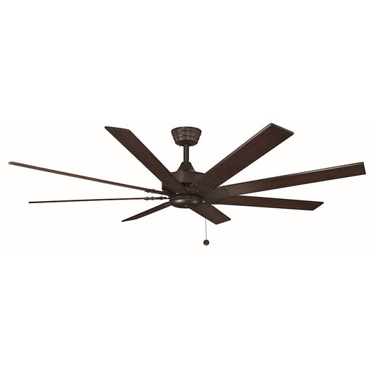 Fanimation Levon 63in 8-Blade Ceiling Fan | Dark Bronze and Cherry/Walnut Buttonwood | Living Room & Bedroom | 63 x 63 x 14.5 in | Model FP7910DZ