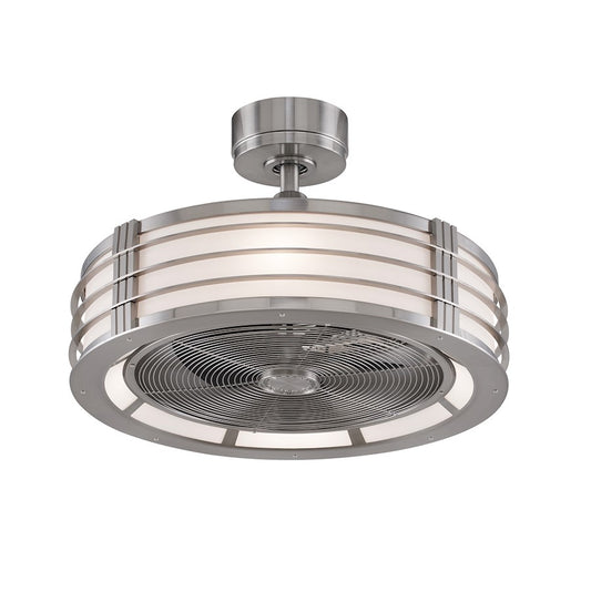Fanimation Beckwith 13in 3-Blade Ceiling Fan | Brushed Nickel & White Frosted Glass | Bedroom & Home Office | 1363 CFM, LED | Model FP7964BBN