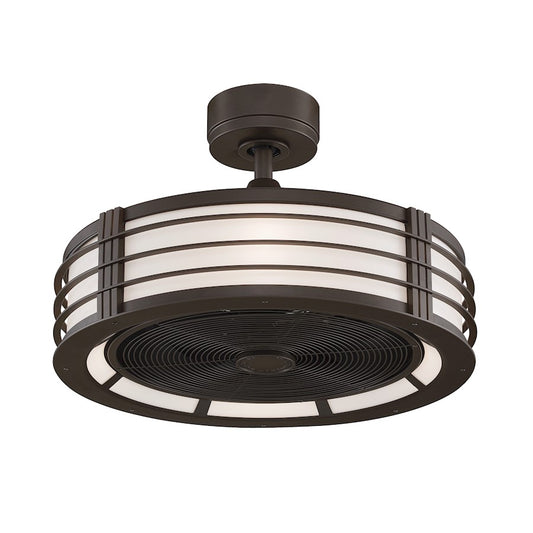 Fanimation Beckwith 13in 3-Blade Ceiling Fan | Oil-Rubbed Bronze & White Frosted Glass | Bedroom & Home Office | 1363 CFM, LED | Model FP7964BOB