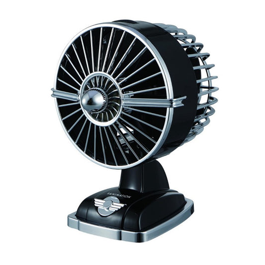 Fanimation UrbanJet Jr 4in Table Fan | Mysterious Black with Chrome Accents and Black Blades | Desk & Bedside | 4 x 4 x 6 in | Model FP7988MB