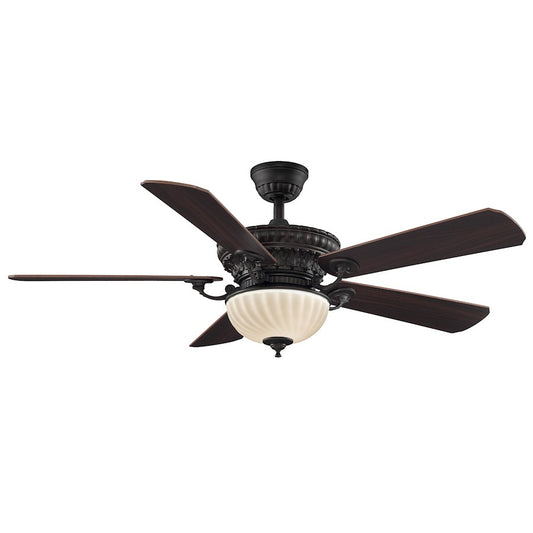 Fanimation Ventana 52in 5-Blade Ceiling Fan | Dark Bronze with Cherry/Walnut Blades | Living Room & Bedroom | 18 x 12 x 18 in | Model FP8032DZ
