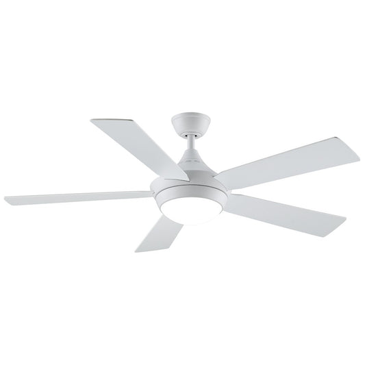 Fanimation Celano v2 52in 1-Light LED Ceiling Fan | Modern Matte White and Opal Frosted Glass | Living Room & Bedroom | Model FP8062MW