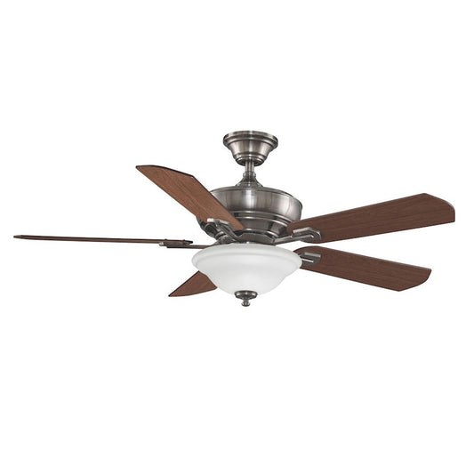 Fanimation Camhaven 52in Ceiling Fan | Pewter and Cherry/Walnut Blades | Bedroom & Living Room | 52 x 52 x 20 in | Model FP8095PW
